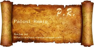 Palcsi Remig névjegykártya